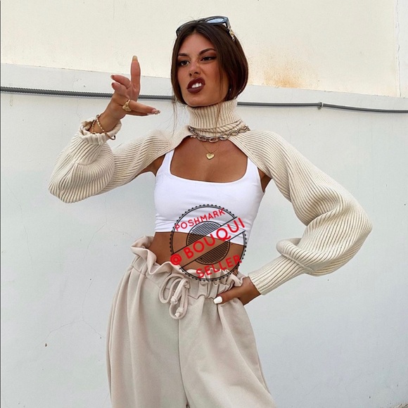 BLOGGERS FAV ZARA CUT OUT KNIT ARM WARMER SWEATER - Picture 3 of 12